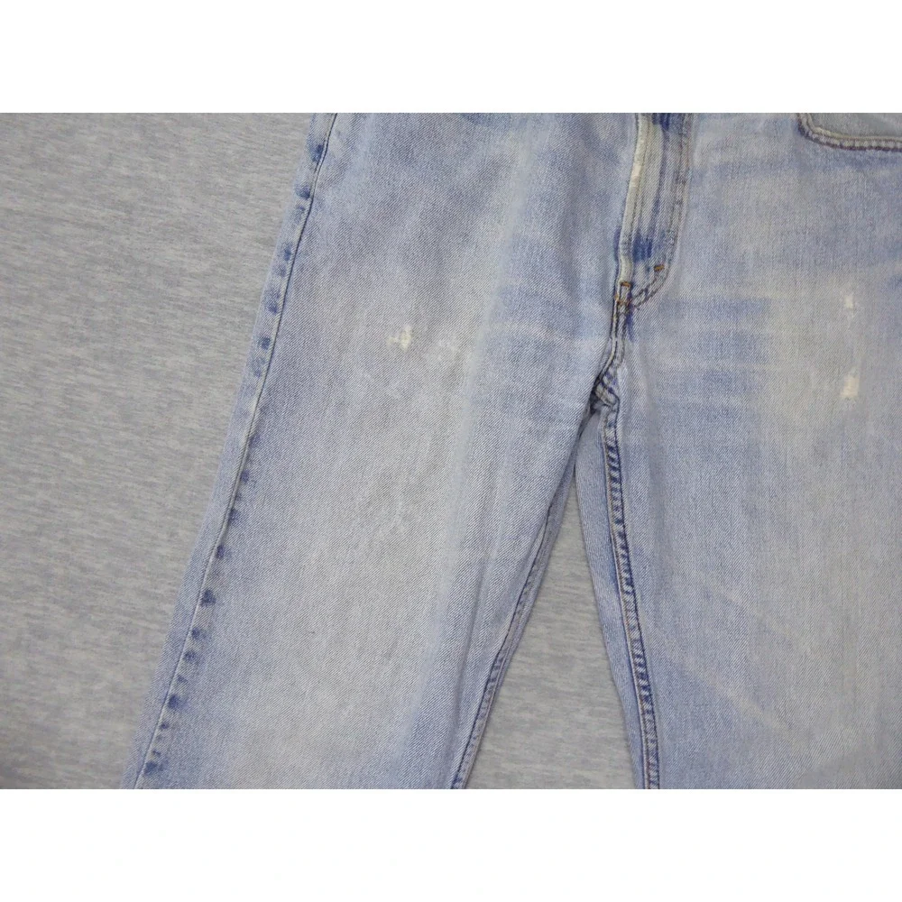 Levis 505 Regular Fit Straight Leg Jeans Mens 36 Blue Light Wash Denim